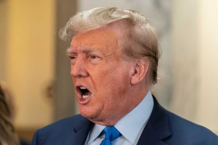 Former,President,Donald,Trump,Speaks,To,Press,Before,The,Start