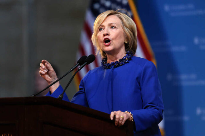 Former,Secretary,Of,State,Hillary,Rodham,Clinton,Delivers,A,Keynote