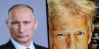 Portraits of two political leaders side by side
