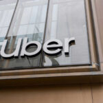Uber logo on building exterior facade