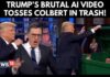 Donald Trump Shares Wild AI Video Throwing Stephen Colbert in Dumpster After Late Show Finale | N18G