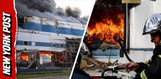 Russian Drone Strike Engulfs Pharma Warehouse In Massive Fire Near Kyiv