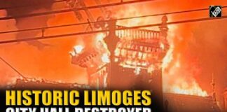 BREAKING: Historic Limoges City Hall Engulfed in Flames as Mass Protests Sweep France