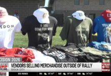 Cash-Wave Clip Misleads – Where’s The $10K? Supporters gear up with vendors before President Trump’s rally in Sioux City